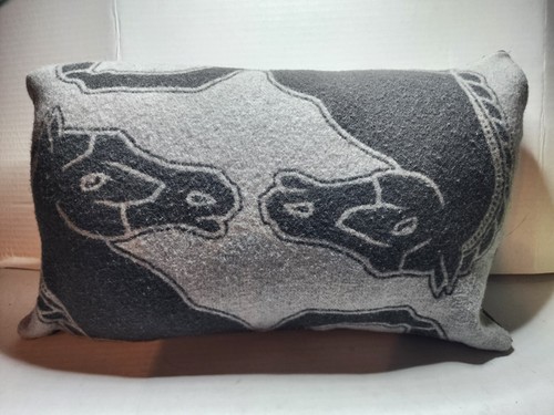 Williams Sonoma Horses 22x14 Pillow Lambswool Stuffed W/ WaterFowl feathers