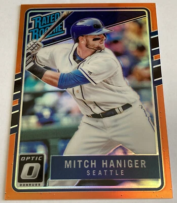 2017 Panini Donruss Optic Mitch Haniger RC Orange Prizm Rated Rookies #64 Giants - Image 1 of 2