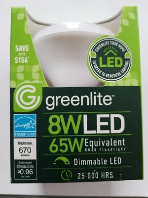 2 Pack Dimmable LED Flood Recessed Light Bulbs BR30 8w/65w Brand New - Image 1 of 3