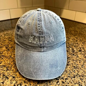 Kappa Cap Gray Denim 100% Cotton Adjustable Strap back Mega Cap Brand - Picture 1 of 7