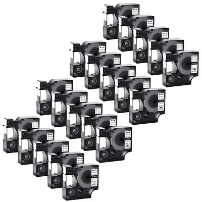 ENTERPRISEPARTNER 20PK 1/2" Black on White IND Flexible Nylon Label Tape 18488 for Dymo Rhino 3000
