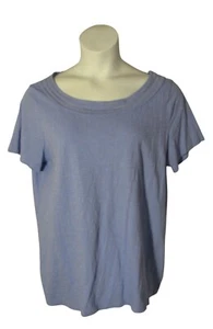 Talbots 1X Periwinkle Blue Purple Decorative Neckline Knit Shirt Top - Picture 1 of 3