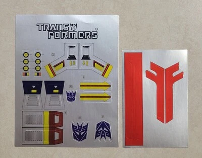 TRANSFORMERS G1 STARSCREAM STICKER SHEET RARE! DECEPTICON SEEKER DECALS LABELS - Image 1 of 2