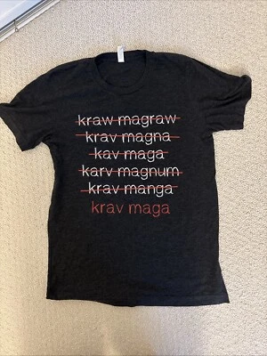 Usado en Excelente Condición Krav Maga Arte Marcial Combate Mujer Camiseta S Puns Gris Oscuro Kraw Short Foto 1 de 4