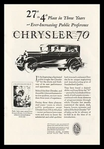 1927 Chrysler 70 Back to back add tires by Lee of Conshohocken print ad - Picture 1 of 6