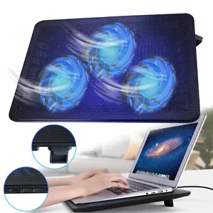 Large Laptop Cooling Pad Laptop Cooler Stand Laptop Fan Cooling Pad for 11-17 in - Zdjęcie 1 z 15