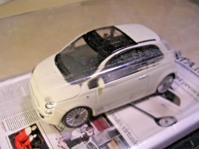 FIAT 500 - LA STAMPA - MAI COSI' BELLA - ROAD CAR - WHITE -  MONDO MOTORS  1/43 - Immagine 1 di 2