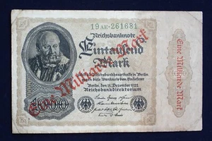 1923 Germany 1 Million Mark Banknote Catalogue # P113a Fine Circulated - Picture 1 of 3