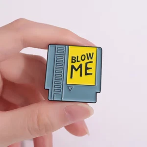 Retro Gaming Cartridge "Blow Me" Enamel Pin, Funny Gamer Gift - Picture 1 of 5
