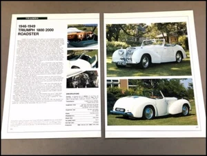 Triumph 1800 2000 Roadster Car Review Print Article with Specs 1947 1948 P378 - Picture 1 of 1