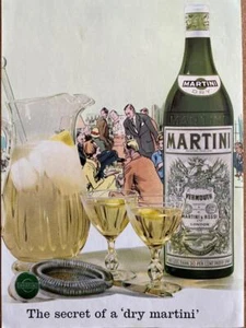 ALCOHOL COLOUR ADVERT 1961 DRY MARTINI & SCHWEPPES STORY BY GEORGE HIM - Picture 1 of 3