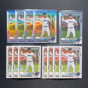 2021 Bowman Draft Jordan McCants 1st Lot of 11 Refractor, Chrome, Paper, Edition