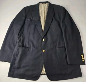 Paul Stuart Men’s Wool 2-Button Blazer Jacket Navy Blue 48 Long Tall Super 100 - Picture 1 of 18