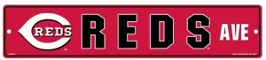 Cincinnati Reds Team Color Street Sign Décor 5" x 24" - Picture 1 of 1