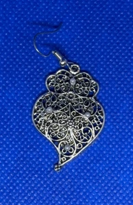 NUEVO Corazón de Viana Filigrana Bohemia Chapado en Plata * Pendientes 1.5x1 - Imagen 1 de 15