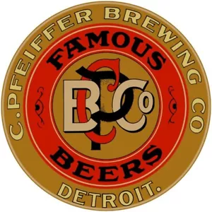 C. Pfeiffer Brewing Co. Beer, Detroit NEW Sign: 40" Dia Round USA STEEL 2-SIDED - Picture 1 of 1