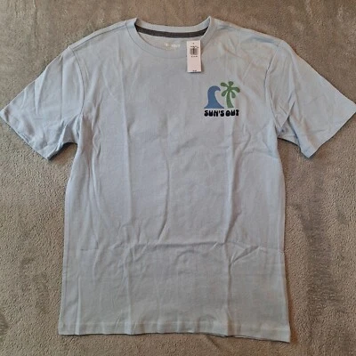 Old Navy T-Shirt Boys XL 14-16 Blue Suns Out Surfs Up Waves Beach Ocean Tee NEW - Image 1 of 4