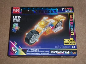 NEW, LAZER BLOCKS MOTORCYCLE Building Block Set 101 Pieces, LIGHT UP MODEL - Picture 1 of 2