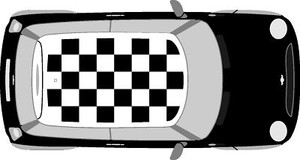 KARIERTER DACHSATZ FÜR BMW MINI (Aufkleber/Aufkleber/Grafik)