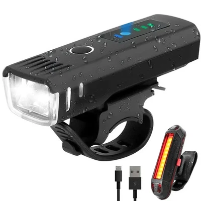 BICYCLE / SUPER BRIGHT BIKE LIGHTS SET FULLY RECHARGEABLE LIGHT WATERPROOF UK - Image 1 of 4