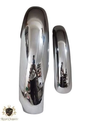 JUEGO GUARDABARROS DELANTERO Y TRASERO CROMADO APTO PARA BSA A50 A65 + KIT DE ESTANCIA 1967-70| Foto 1 de 4