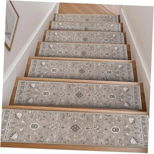 Stair Treads Carpet for Wooden Steps Stair Treads Non Slip Rubber Backing - Picture 1 of 8