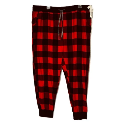 J + G Pajama Pants Women XL Red Black Buffalo Check Plaid Portuguese Flannel NWT - Image 1 of 4