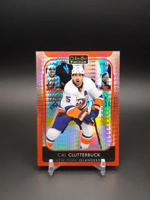 2021-22 O-Pee-Chee Platinum Red Prism /199 Cal Clutterbuck #95 - Image 1 of 2