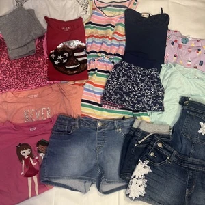 girls size 10/12 clothing lot Summer Outfits Shorts Shirts Dress Skirt - Picture 1 of 23