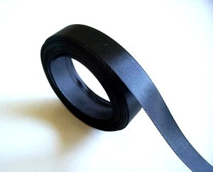 Black Single-Face Satin Ribbon 5/8 inch wide x 10 yards Solid Polyester B63 - Picture 1 of 4