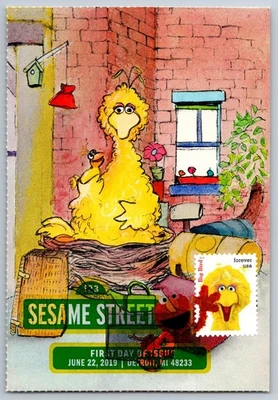 #5394a Sesame Street Big Bird FDC Maxi Card w/DCP Cancel - Image 1 of 2