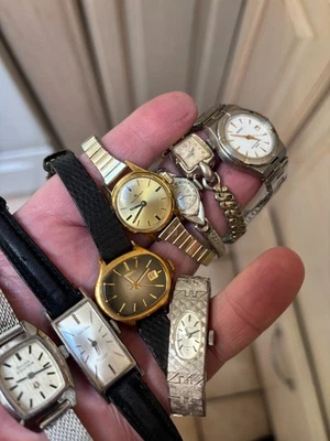 Vintage Women Watch Lot (8) Bucherer Seiko Elgin Accutron Repair/Parts-READ - Image 1 of 4