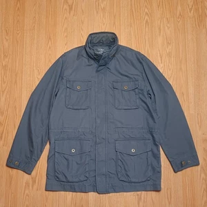 LL Bean Field Utility Jacket Mens Large Gray w/ Hood Outdoors Military - Picture 1 of 6