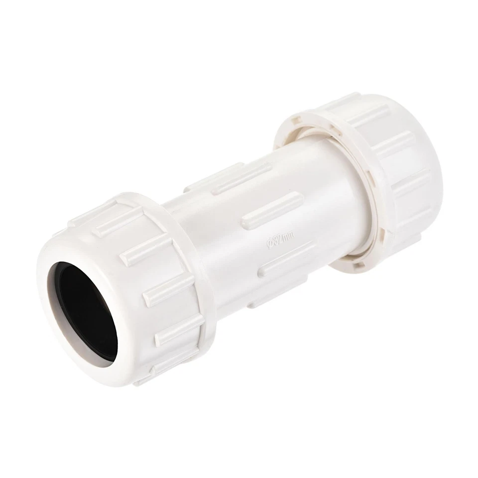 PVC Compressione Tubatura Giunto Dritto Tubo Raccordo Prolunga 32mm Bianco - Immagine 1 di 4