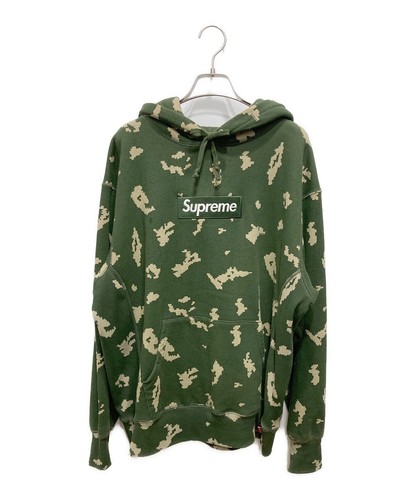 Felpa con cappuccio SUPREME 21AWBox Logo Taglia:M Verde Uomo