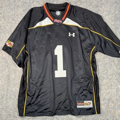 Camiseta de fútbol americano Maryland Terrapins para hombre talla L Under Armour negra #1 Foto 1 de 4