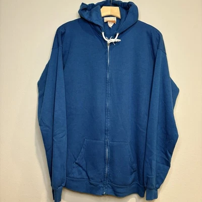 Sudadera con Capucha Vintage Años 70 Desteñida Cremallera Completa Grande Alta Montgomery Ward Sears Foto 1 de 4