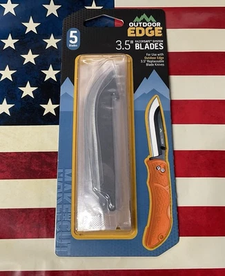 Outdoor Edge 3.5" Razorsafe System Blade Combo Set 5 Replacement Blades RR35-5⚡️