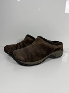 Merrell Encore Ice Bracken Slip On Clog Shoes Brown Suede Leather Women’s Sz 9.5 - Picture 1 of 10