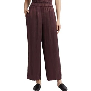 Eileen Fisher Brown Sandwashed Cupro Ankle Wide Pant 2X - Picture 1 of 5