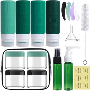 18 Pack TSA Approved 3.3oz Leakproof Silicone Travel Bottles for Shampoo, Lotion - Picture 1 of 12