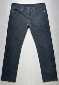 Levis Jeans 513 Mens 33x32 (32x30) Black Slim Straight Distressed Stretch Denim - Picture 1 of 12