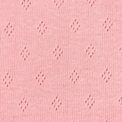 Feinstrick Baumwoll-Jersey Pointoille Lochmuster einfarbig rosa - Bild 1 von 4