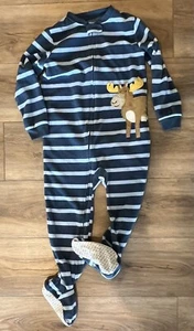 CARTER’S Blue Striped CEMENT TRUCK Fleece Blanket Sleeper Boys 5 5T - Picture 1 of 2