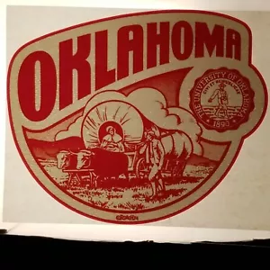Vtg Iron On T-Shirt Transfer: University Of OKLAHOMA SOONERS Football Basketball - Picture 1 of 3