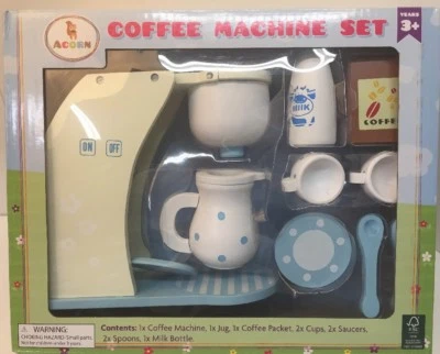 NUEVA Cafetera de Madera Juguete de Juego de Simulación, Juego de 10 Piezas, ¡Gran Regalo para Niños! Foto 1 de 4