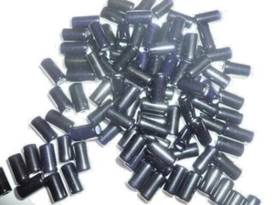 1970's American Vintage Furnace Glass JET BLACK Tube Beads 8X4MM G70-2 - Bild 1 von 7