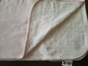 Walt Disney World Receiving Blanket Pink Mickey Minnie ears Print Baby reversibl