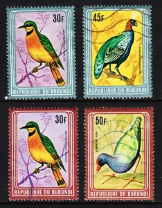 BURUNDI — SCOTT 585V — 1980 PÁJAROS CON MARCOS METÁLICOS — USADO - Imagen 1 de 2