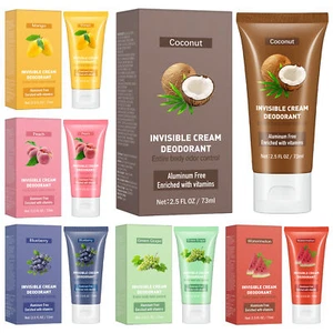 Body Odor Remover Cream 73ml Fruit Scent Invisible Cream Tube Non-Greasy Efficie - Foto 1 di 18